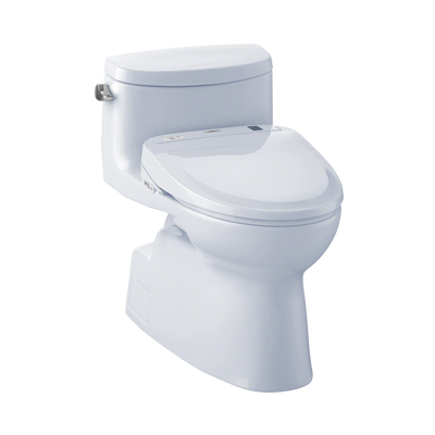 TOTO® Connect+® Kit Carolina® II One-Piece Elongated 1.28 GPF Toilet and Washlet® S300e Bidet Seat, Cotton White - MW644574CEFG#01