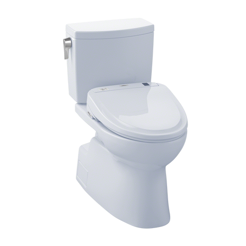 TOTO® Connect+® Kit Vespin® II 1G® Two-Piece Elongated 1.0 GPF Toilet and Washlet® S300e Bidet Seat, Cotton White - MW474574CUFG#01