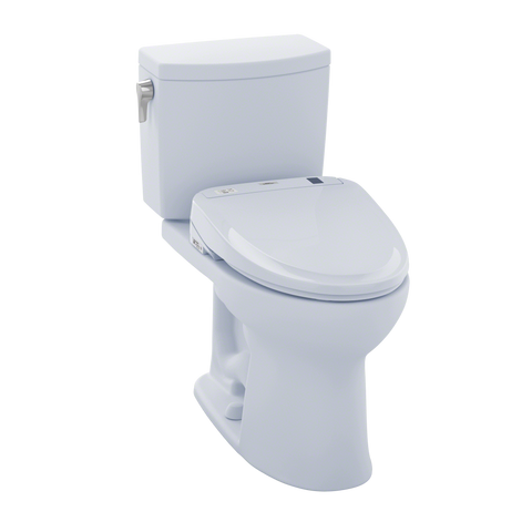 TOTO® Connect+® Kit Drake® II 1G® Two-Piece Elongated 1.0 GPF Toilet and Washlet® S300e Bidet Seat, Cotton White - MW454574CUFG#01
