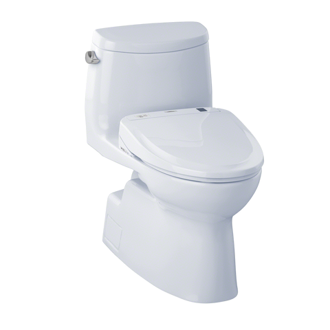 TOTO® Connect+® Kit Carlyle® II One-Piece Elongated 1.28 GPF Toilet and Washlet® S350e Bidet Seat, Cotton White - MW614584CEFG#01