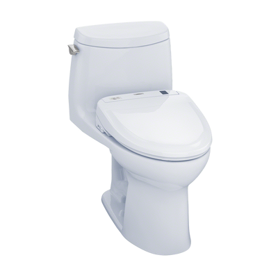TOTO® Connect+® Kit UltraMax® II 1G® One-Piece Elongated 1.0 GPF Toilet and Washlet® S350e Bidet Seat, Cotton White - MW604584CUFG#01