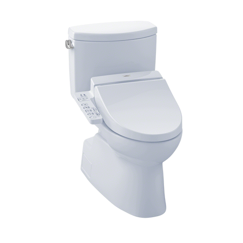 TOTO® Connect+® Kit Vespin® II Two-Piece Elongated 1.28 GPF Toilet and Washlet® C100 Bidet Seat, Cotton White - MW4742034CEFG#01