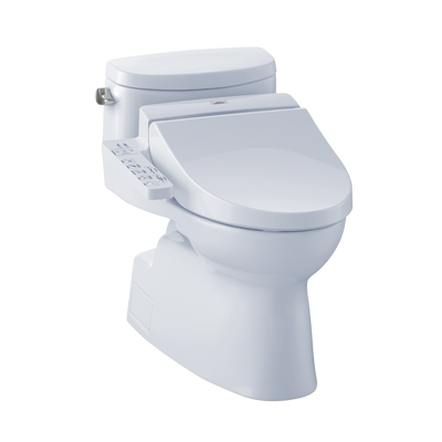 TOTO® Connect+® Kit Carolina® II One-Piece Elongated 1.28 GPF Toilet and Washlet® C100 Bidet Seat, Cotton White - MW6442034CEFG#01