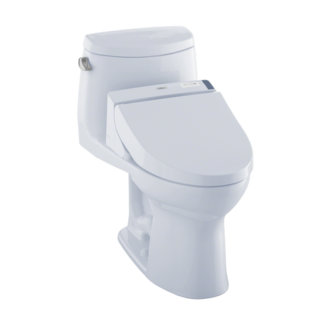TOTO® Connect+® Kit UltraMax® II One-Piece Elongated 1.28 GPF Toilet and Washlet® C200 Bidet Seat, Cotton White - MW6042044CEFG#01