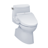 TOTO® Connect+® Kit Carlyle® II 1G® One-Piece Elongated 1.0 GPF Toilet and Washlet® C100 Bidet Seat, Cotton White - MW6142034CUFG#01