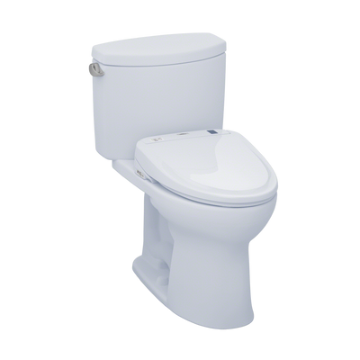 TOTO® Connect+® Kit Drake® II Two-Piece Elongated 1.28 GPF Toilet and Washlet® S300e Bidet Seat, Cotton White - MW454574CEFG#01