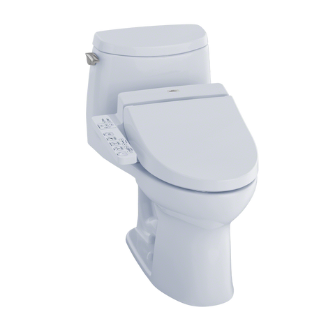 TOTO® Connect+® Kit UltraMax® II 1G® One-Piece Elongated 1.0 GPF Toilet and Washlet® C100 Bidet Seat, Cotton White - MW6042034CUFG#01