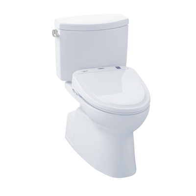 TOTO® Connect+® Kit Vespin® II Two-Piece Elongated 1.28 GPF Toilet and Washlet® S300e Bidet Seat, Cotton White - MW474574CEFG#01