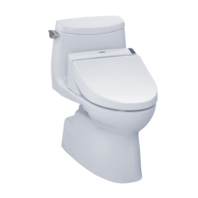 TOTO® Connect+® Kit Carlyle® II 1G® One-Piece Elongated 1.0 GPF Toilet and Washlet® C200 Bidet Seat, Cotton White - MW6142044CUFG#01